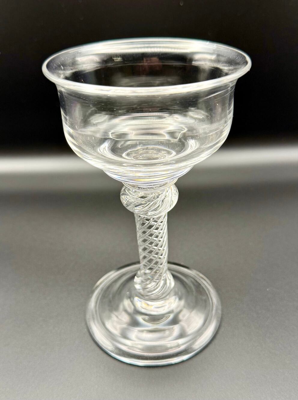 Vintage Blenko Colonial Williamsburg Air Twist Champagne Sherbet Glass